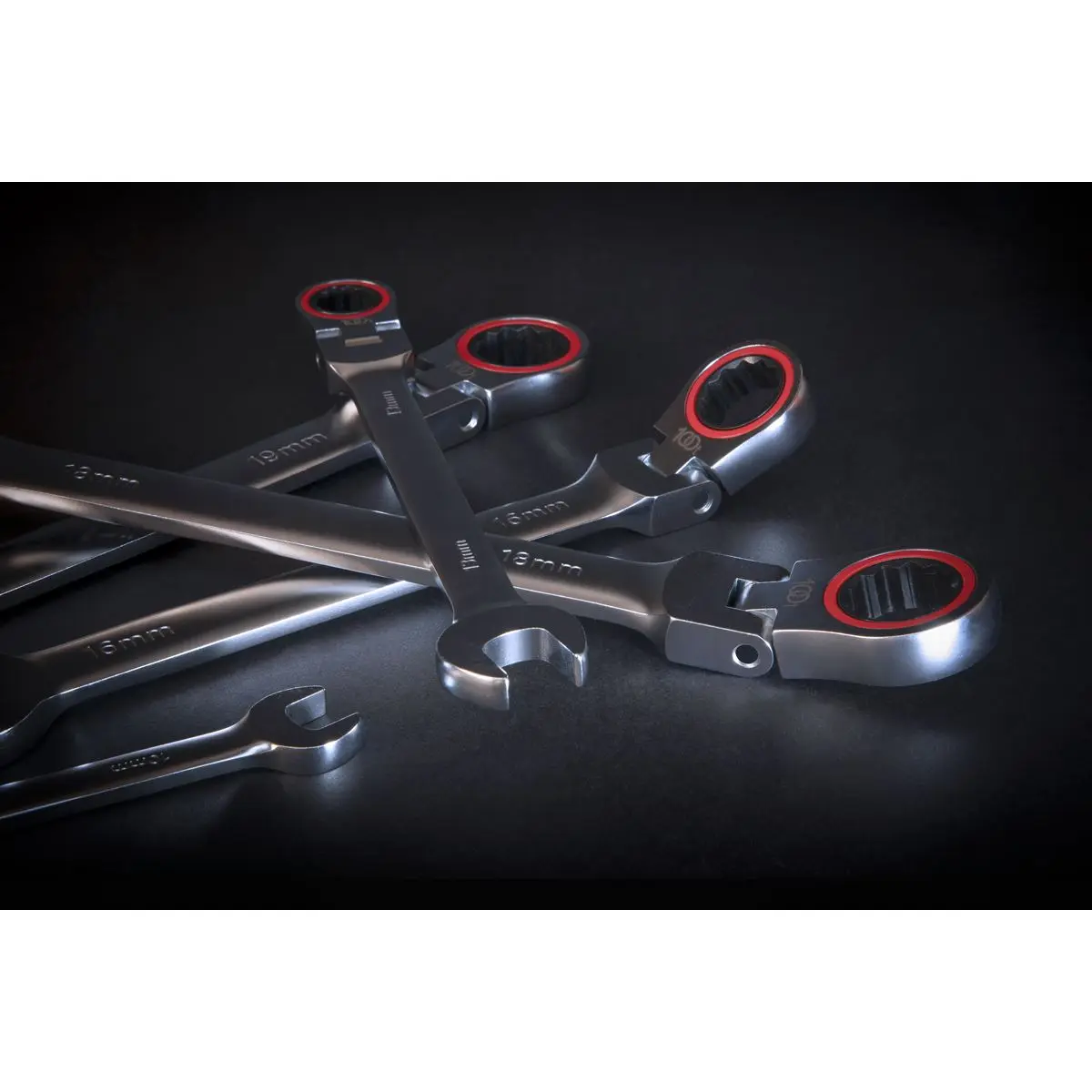 Sealey Flexi Head Ratchet Combination Spanner Set 7 Piece 8-19mm 100 Tooth Premier - Image 5