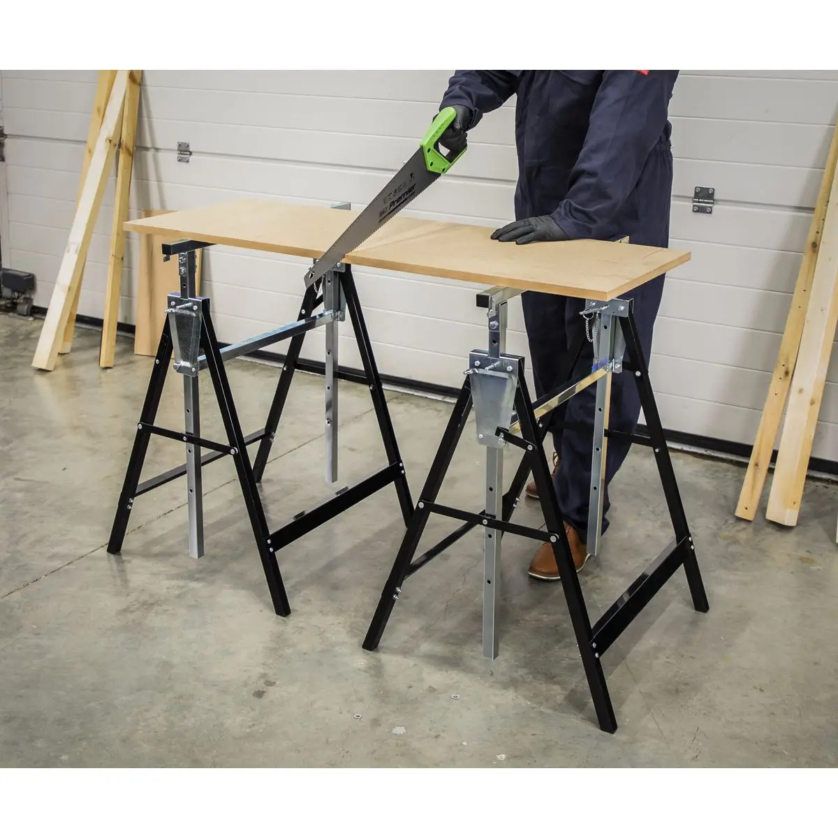 Sealey Fold Down Telescopic Trestle 200kg Capacity - Image 5