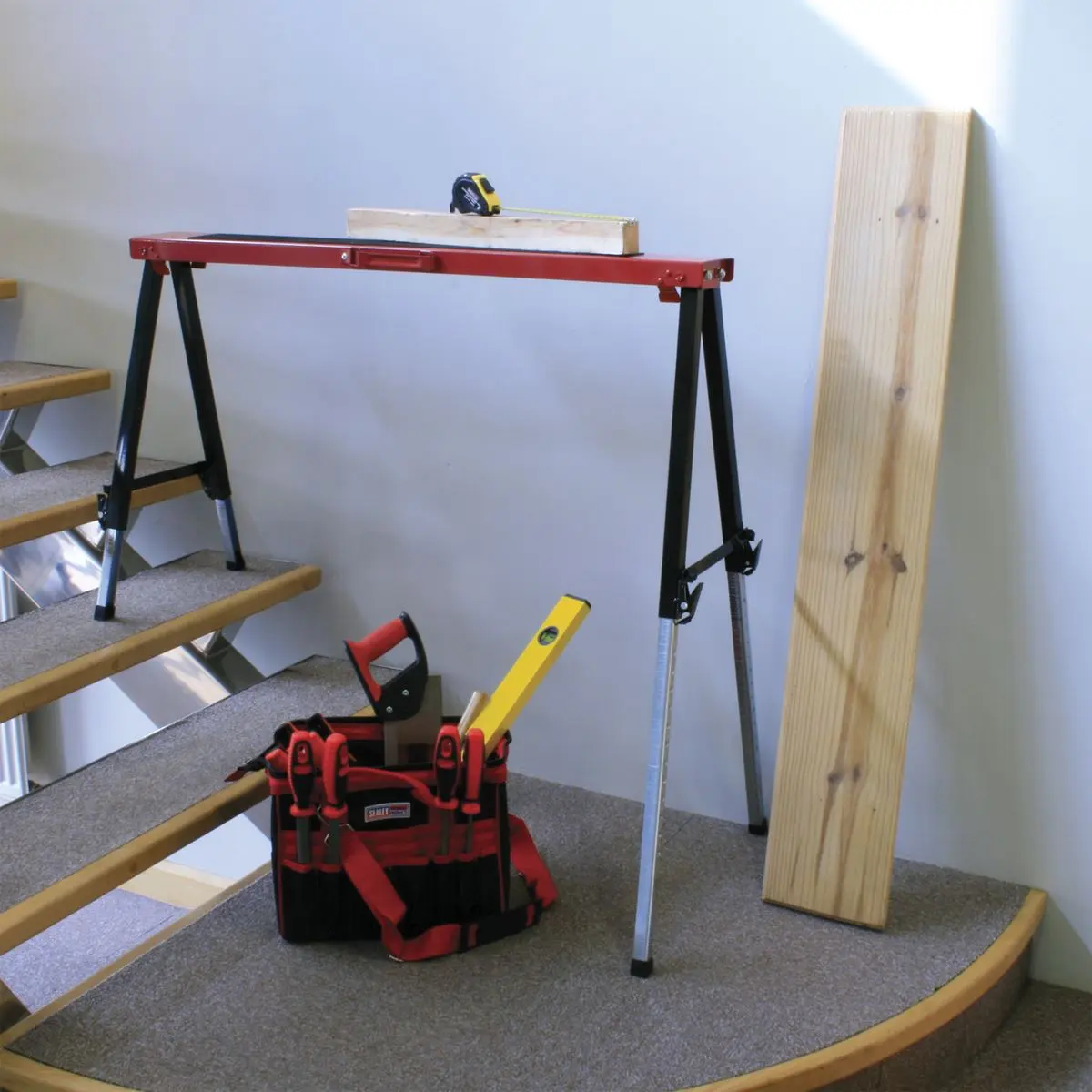 Sealey Fold Down Trestle with Adjustable Legs - Pair - Image 2
