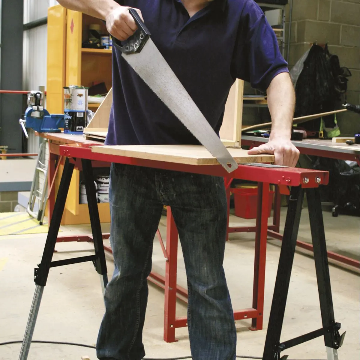 Sealey Fold Down Trestle with Adjustable Legs - Pair - Image 5