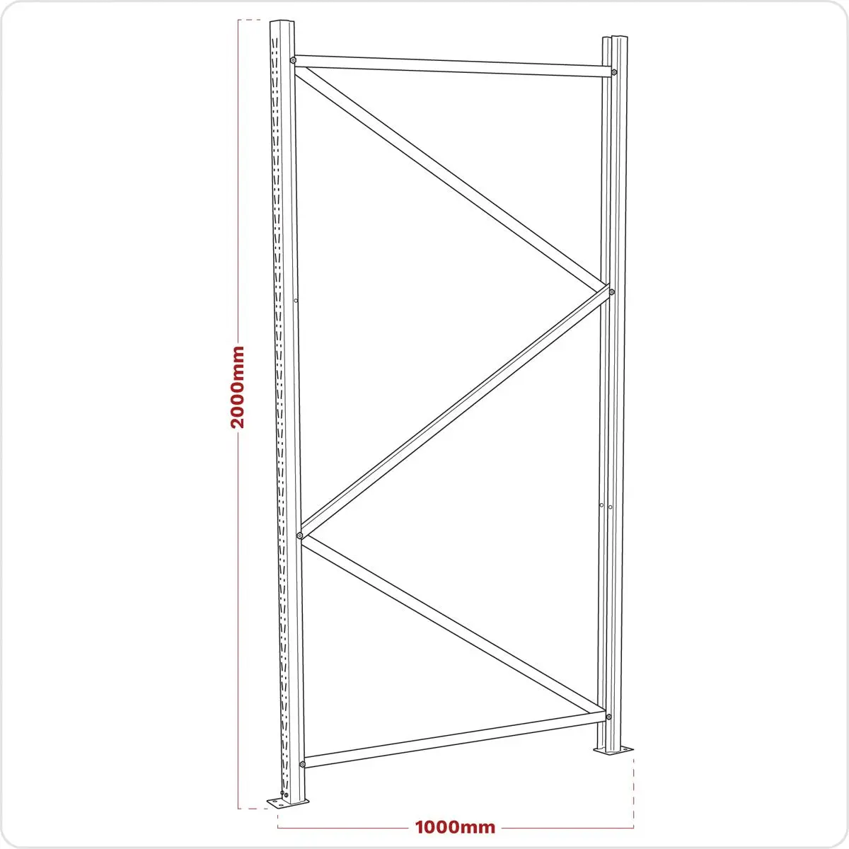 Sealey Frame 2000 x 1000mm One End - Image 2