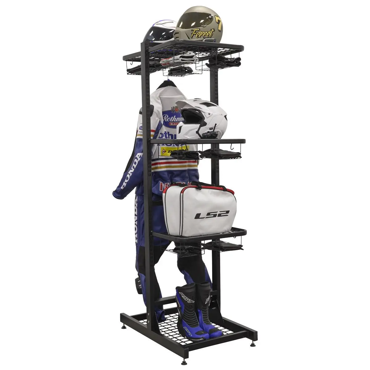 Sealey Freestanding Motorcycle Helmet & Gear Storage - Image 3
