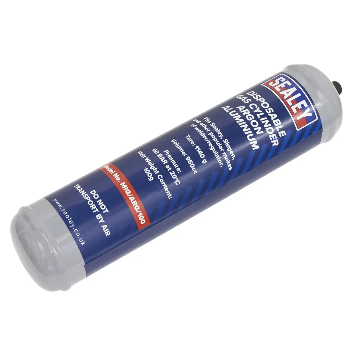 Sealey Gas Cylinder Disposable Argon 100g - Box of 12 - Image 2