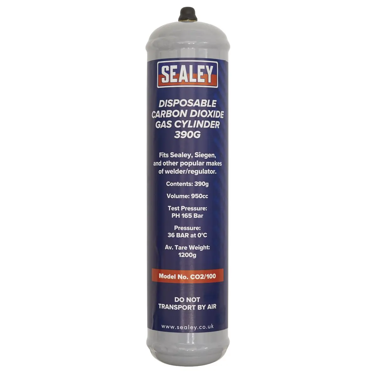Sealey Gas Cylinder Disposable Carbon Dioxide 390g - Box of 12 - Image 3