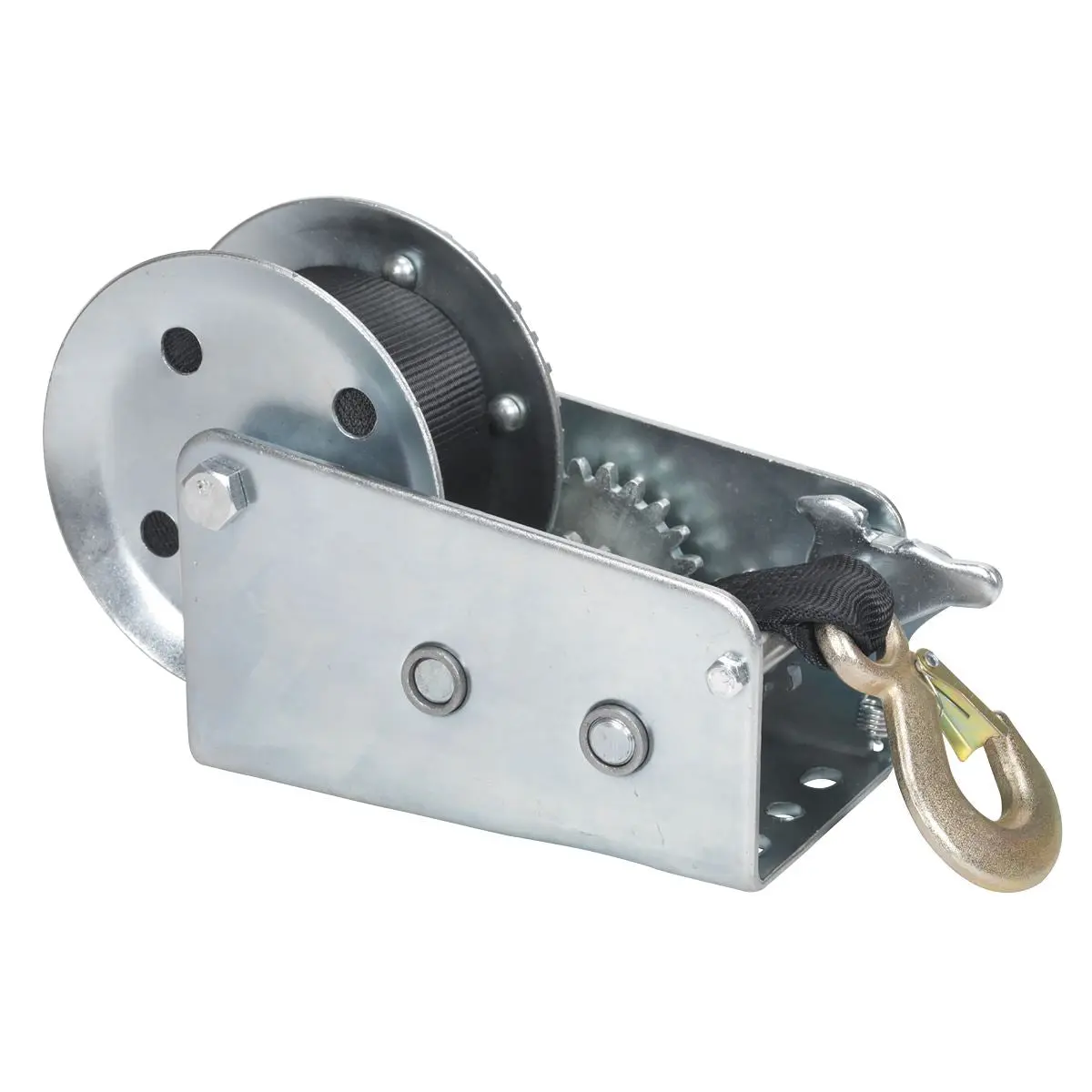 Sealey Geared Hand Winch 900kg Capacity with Webbing Strap - Image 2