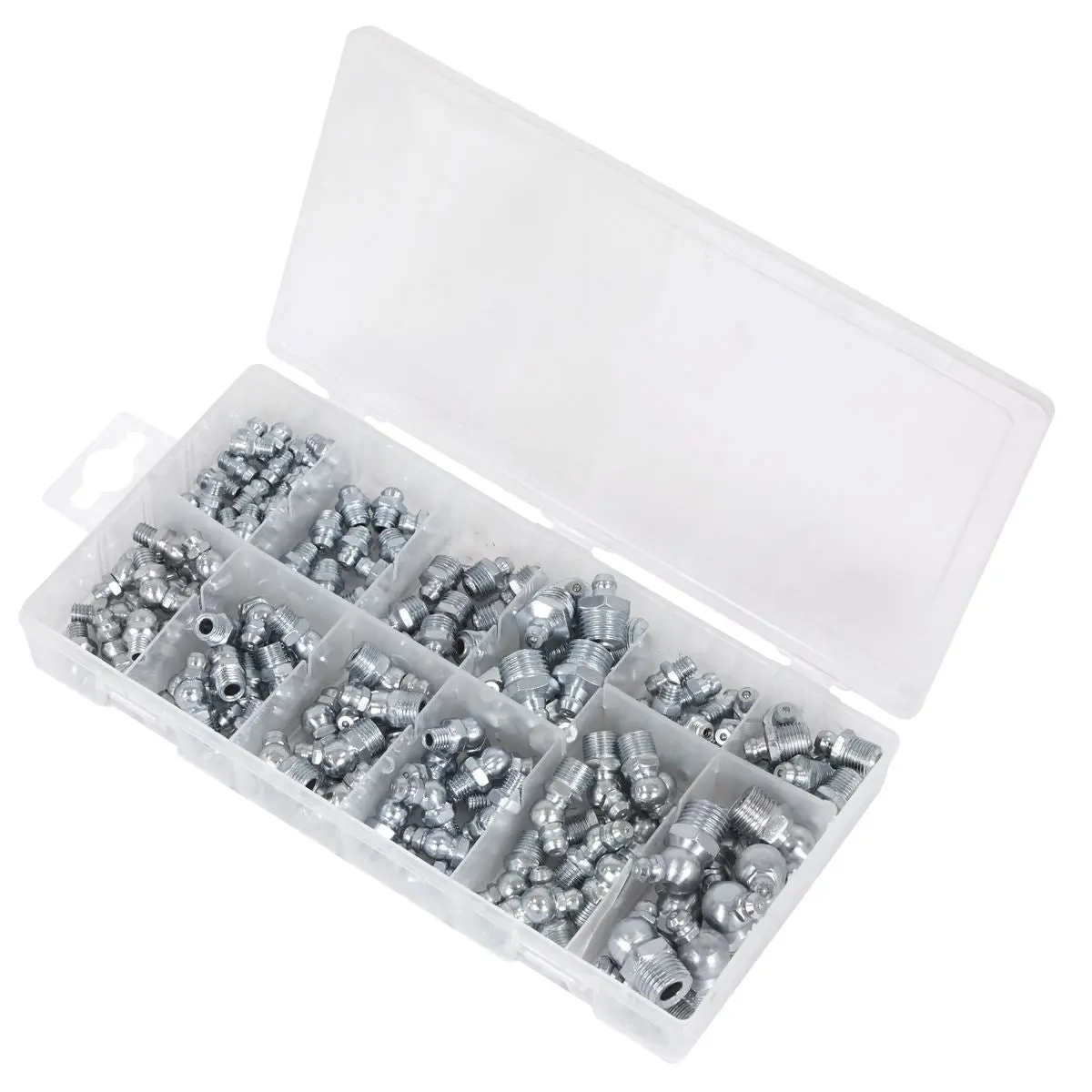 Sealey Grease Nipple Assortment 130pc - Metric, BSP & UNF - Image 2