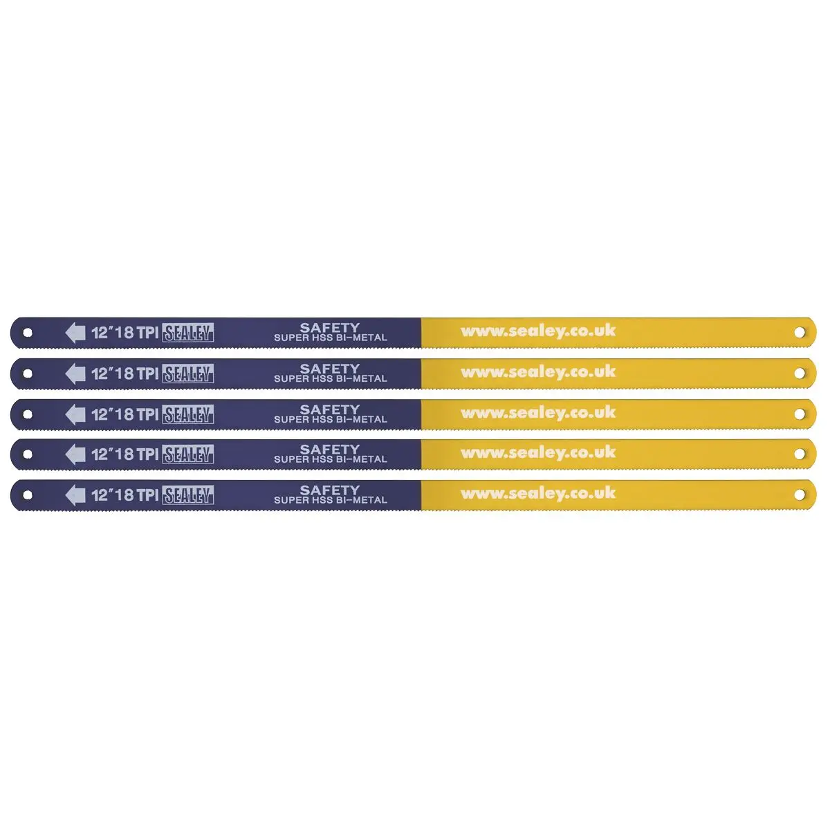 Sealey Hacksaw Blade 300mm HSS Bi-Metal 18tpi Pack of 5 - Image 4