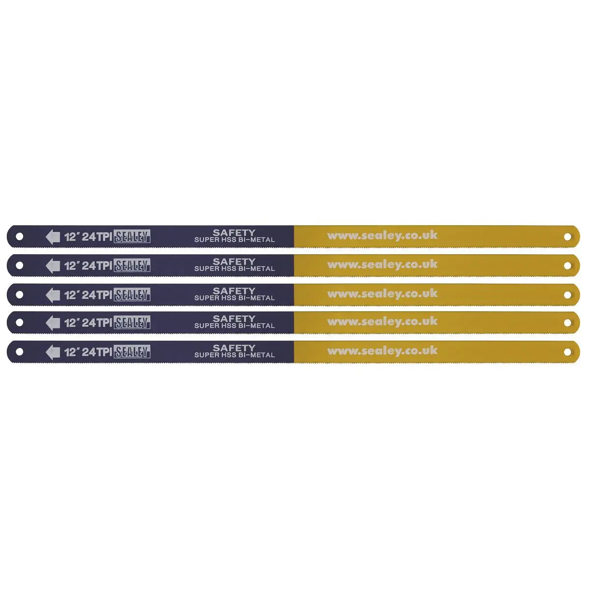 Sealey Hacksaw Blade 300mm HSS Bi-Metal 24tpi Pack of 5 - Image 5