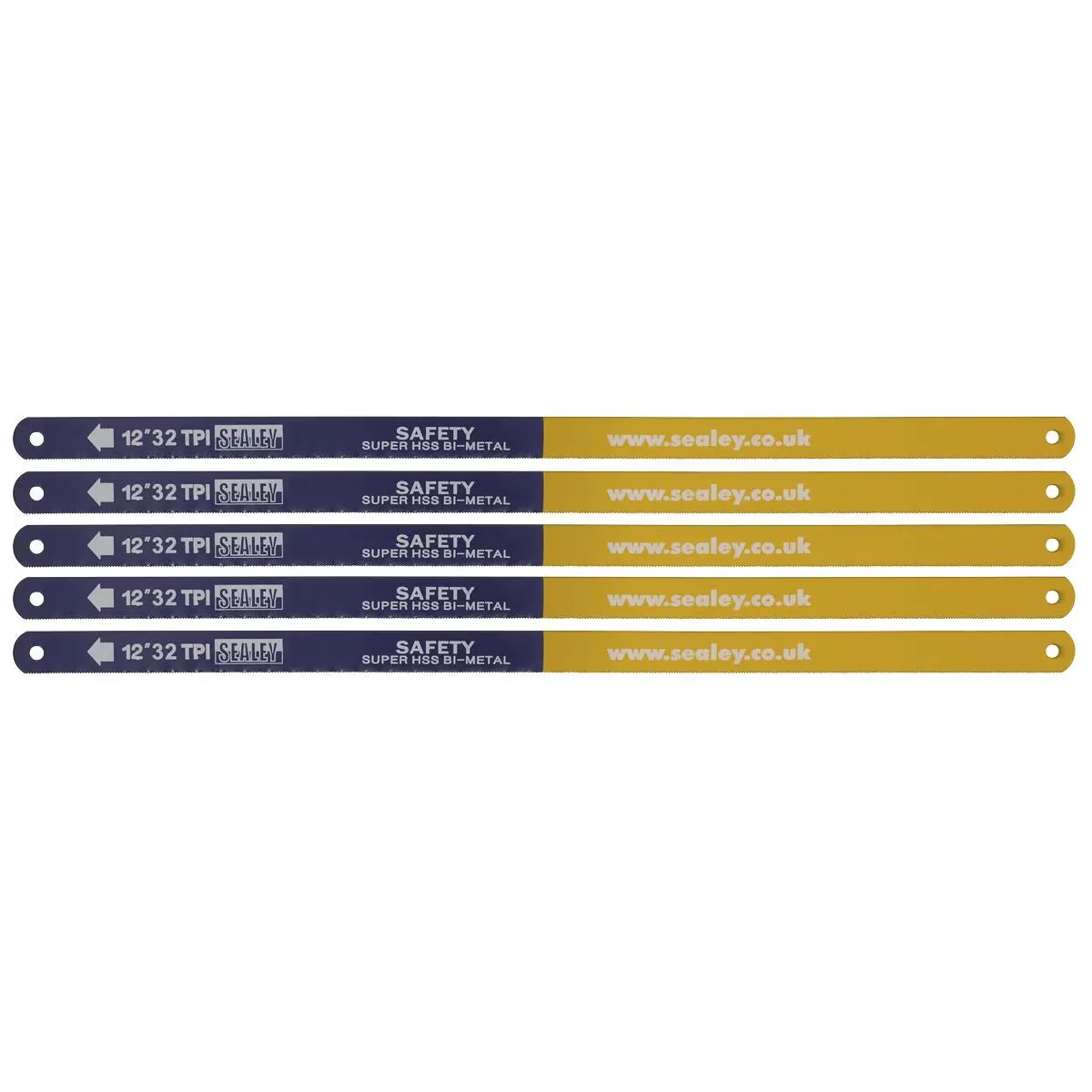 Sealey Hacksaw Blade 300mm HSS Bi-Metal 32tpi Pack of 5 - Image 2
