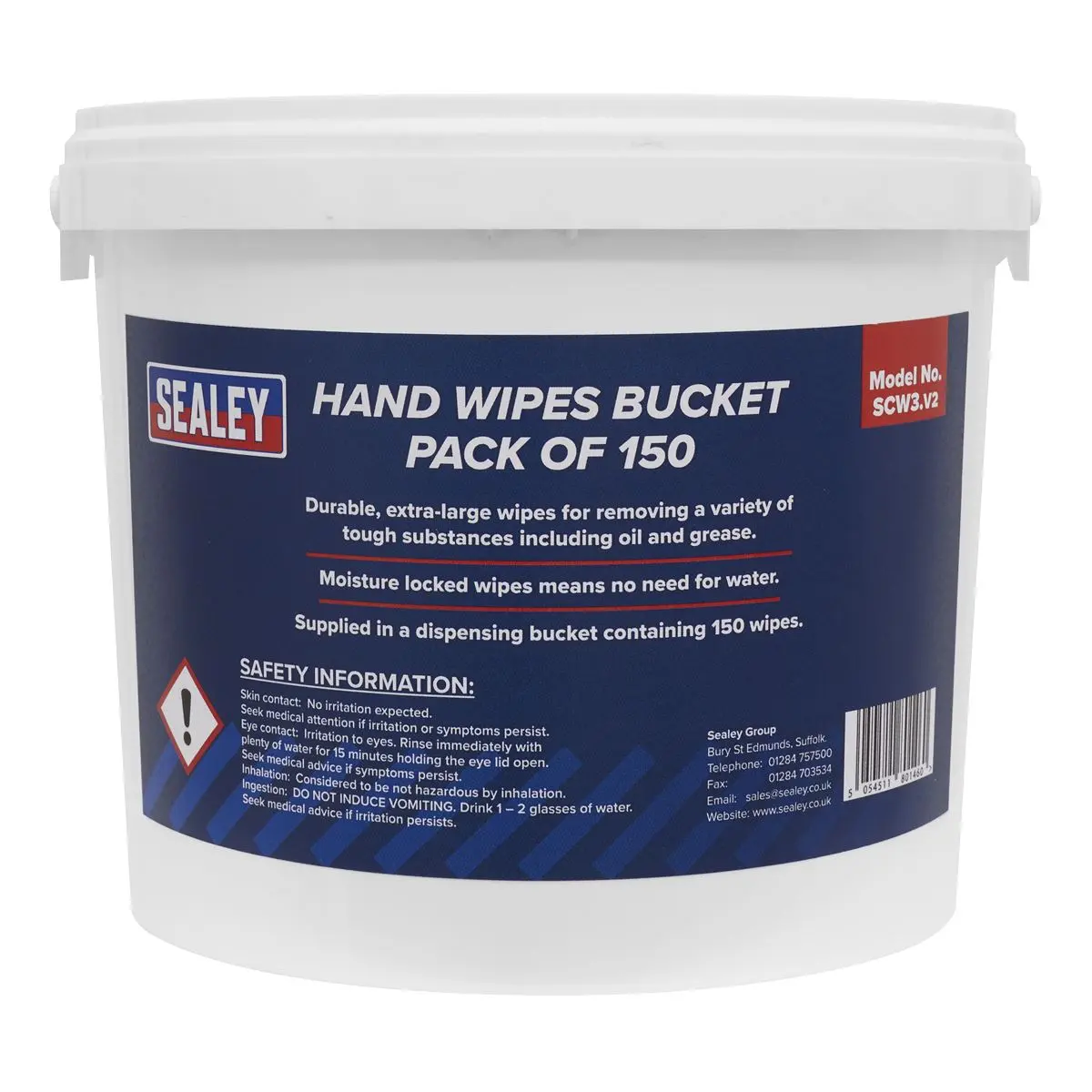 Sealey Hand Wipes Bucket - Pack of 150 - Image 2
