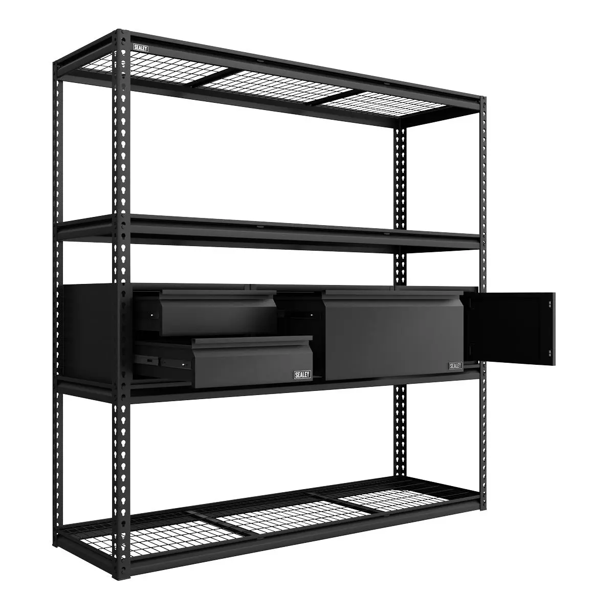 Sealey Heavy-Duty Modular Racking Kit with 3 Storage Units - Image 7