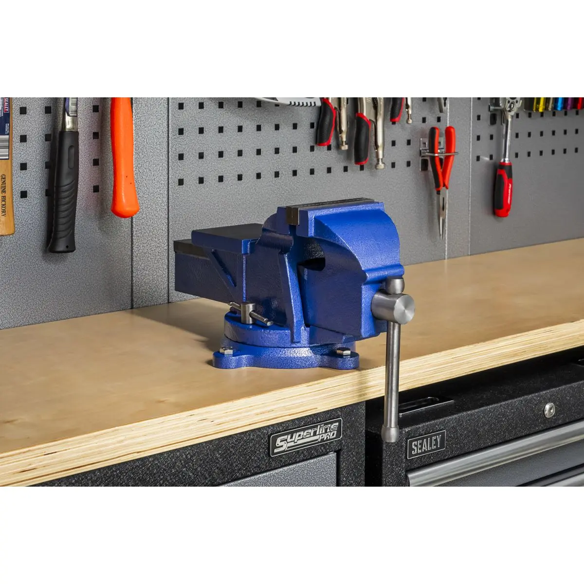 Sealey Heavy-Duty Professional Vice with Swivel Base 125mm - Image 12