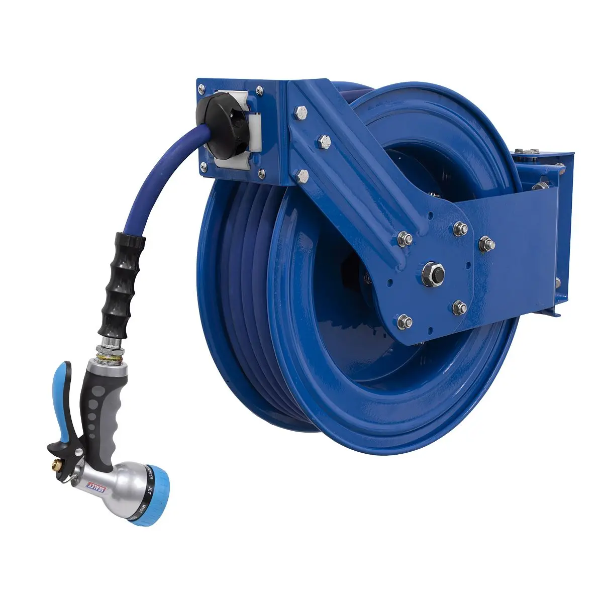 Sealey Heavy-Duty Retractable Water Hose Reel 15m Ø13mm ID Rubber Hose - Image 2