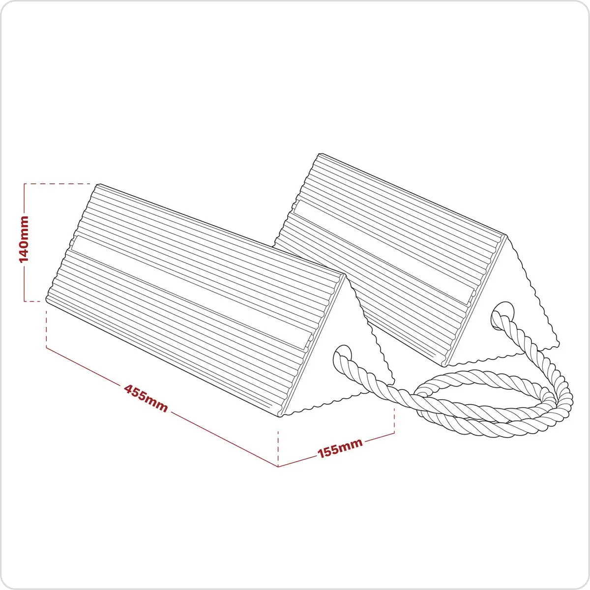 Sealey Heavy-Duty Rubber Wheel Chocks - Pair - Image 3