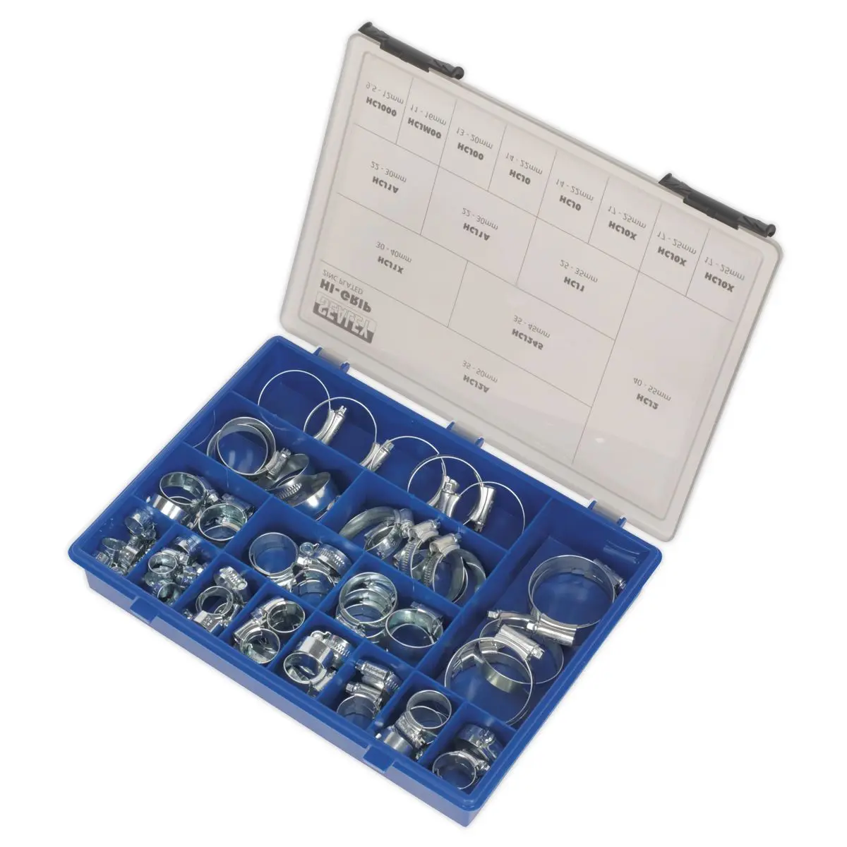 Sealey HI-GRIP® Hose Clip Assortment 81pc Sizes Ø9.5-55mm - Image 2