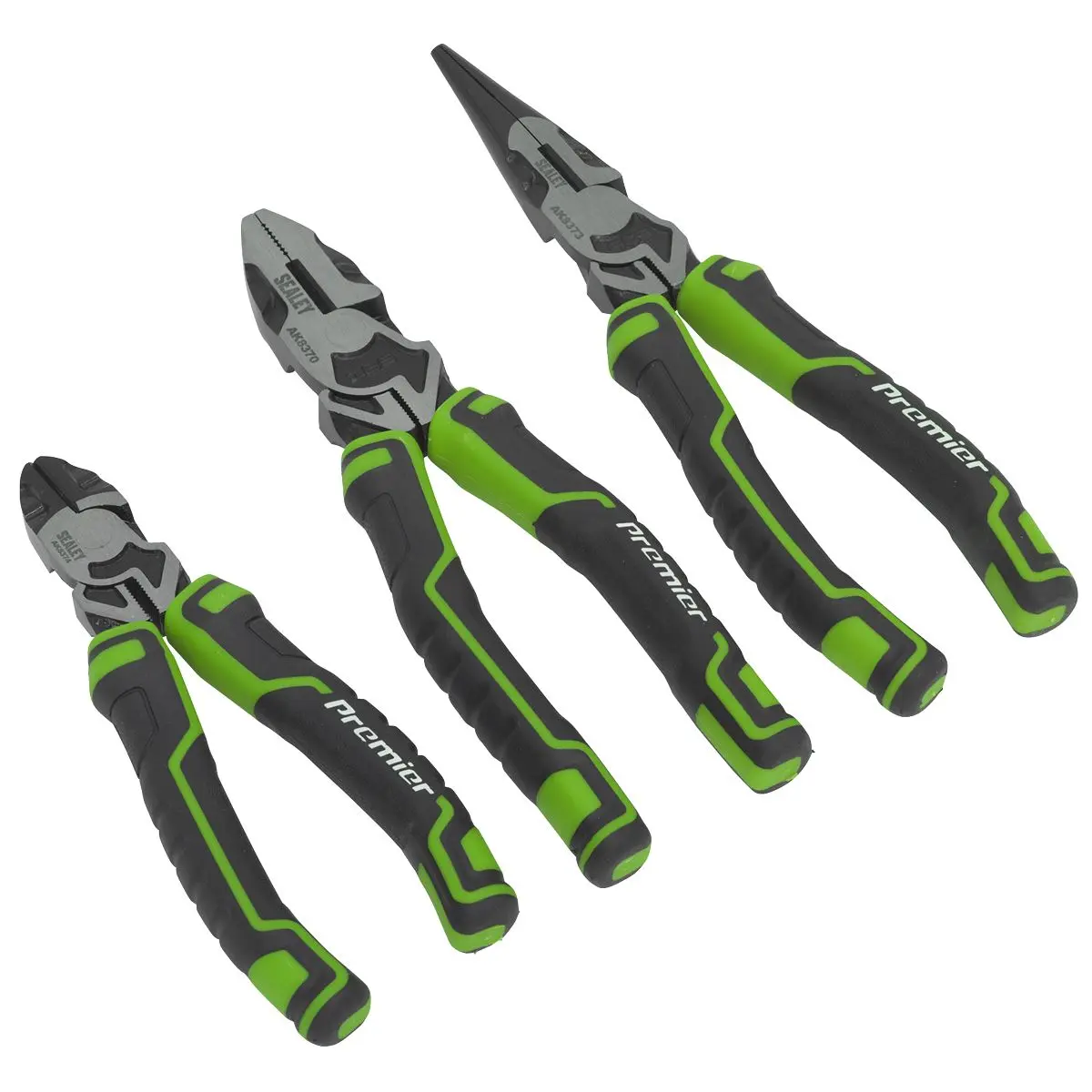 Sealey High Leverage Pliers Set 3 Piece Premier Hi-Vis Green - Image 2