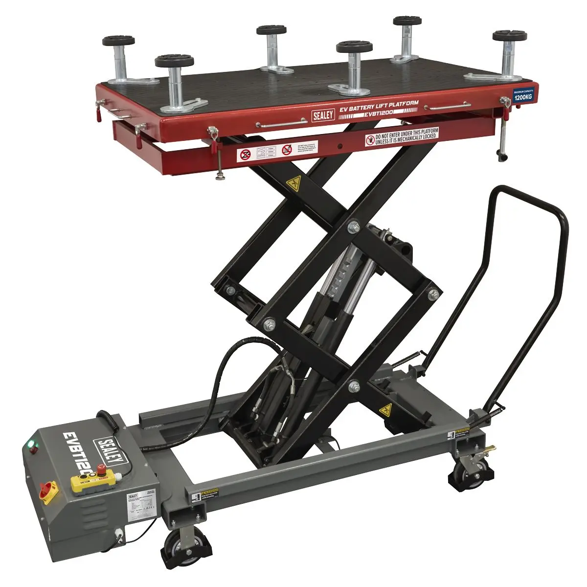 Sealey High Lift EV Battery Lift/Hydraulic Platform Truck 1200kg Capacity - Image 6