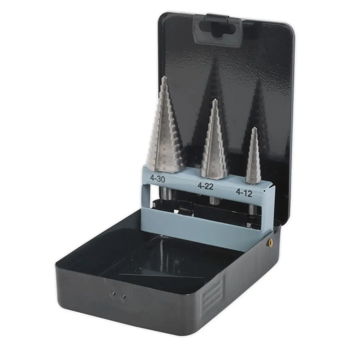 Sealey HSS 4341 Step Drill Bit Set 3pc Double Flute - Image 3
