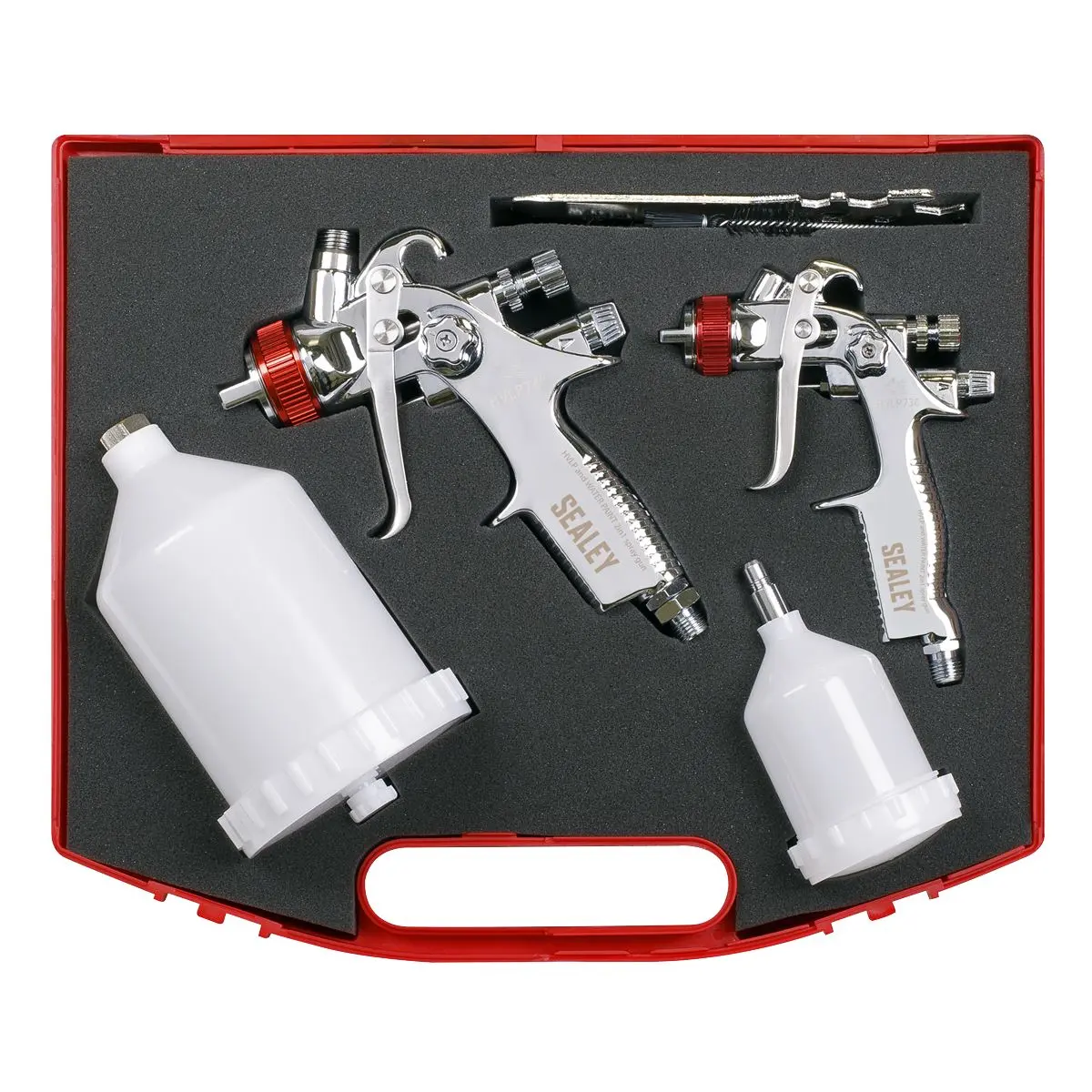 Sealey HVLP Gravity Feed Top Coat/Touch-Up Spray Gun Set - Image 5