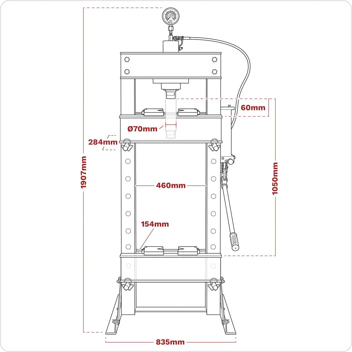 Sealey Hydraulic Floor Type Press 30 Tonne - Image 4