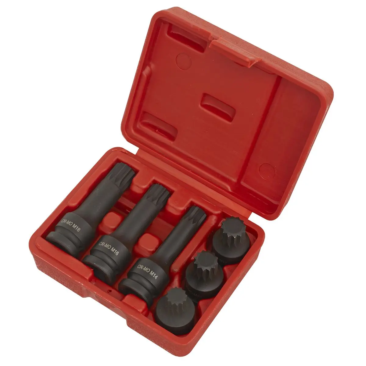 Sealey Impact Spline Socket Bit Set 6pc 1/2"Sq Drive - Image 2