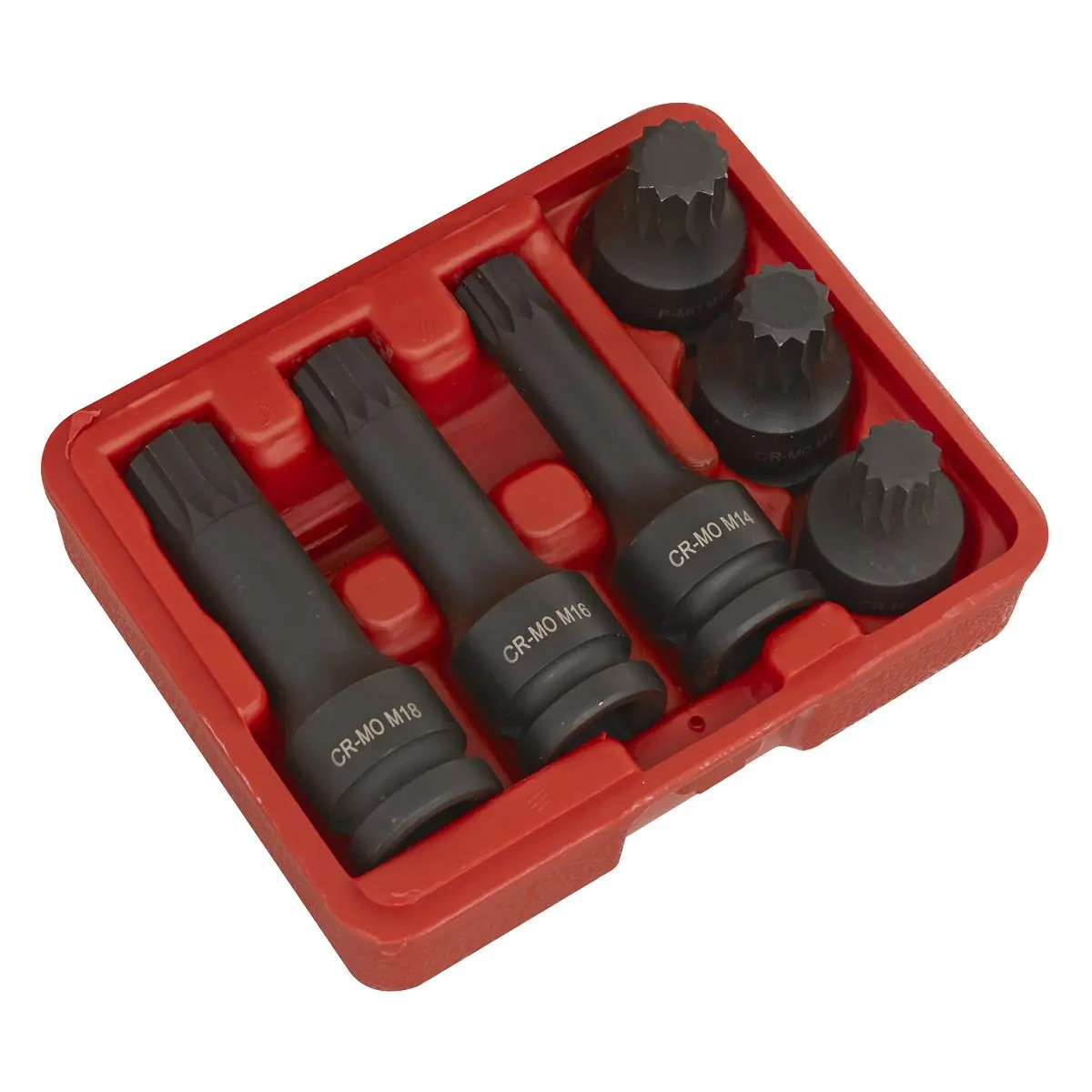 Sealey Impact Spline Socket Bit Set 6pc 1/2"Sq Drive - Image 4