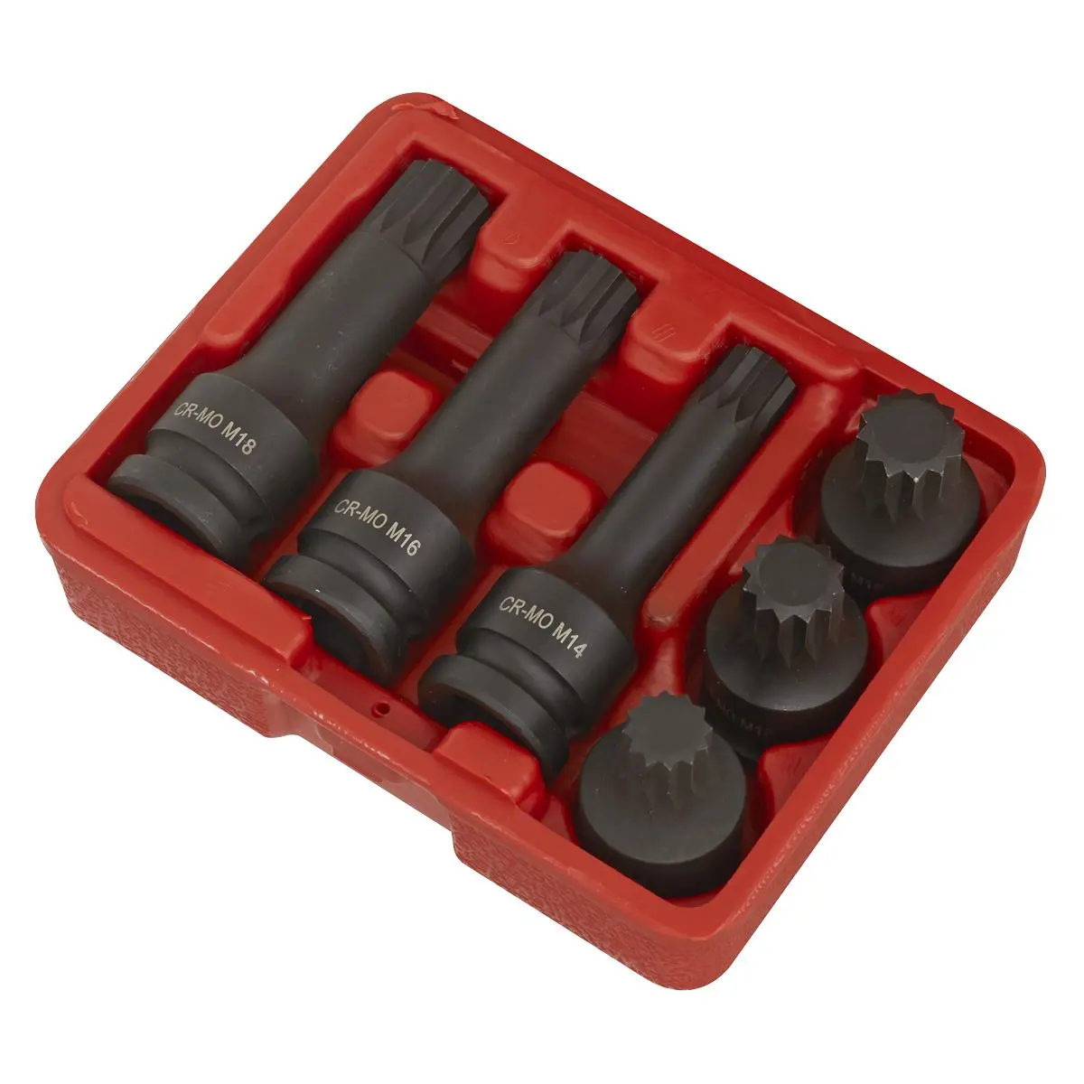 Sealey Impact Spline Socket Bit Set 6pc 1/2"Sq Drive - Image 5