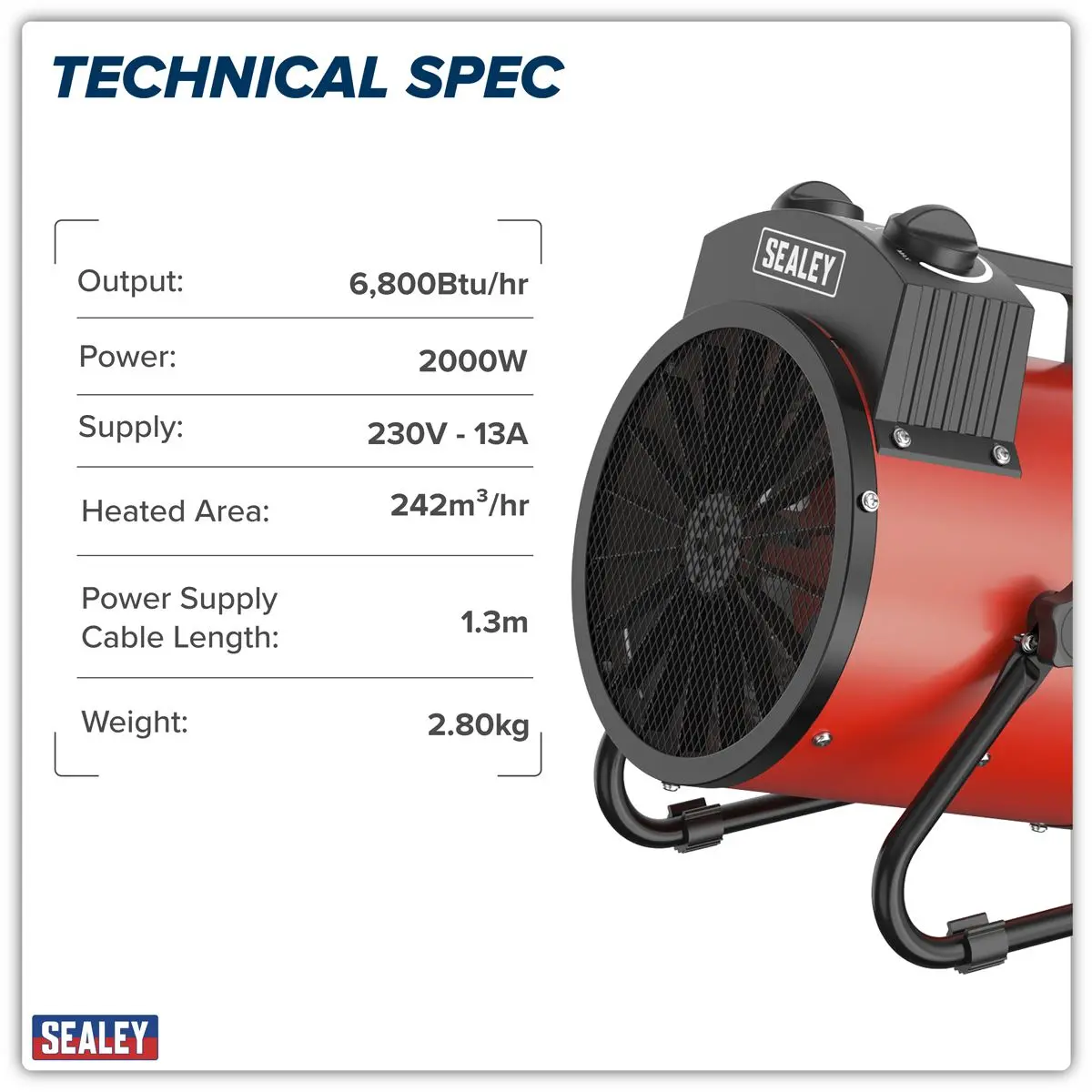 Sealey Industrial Fan Heater 2000W/230V - Image 12