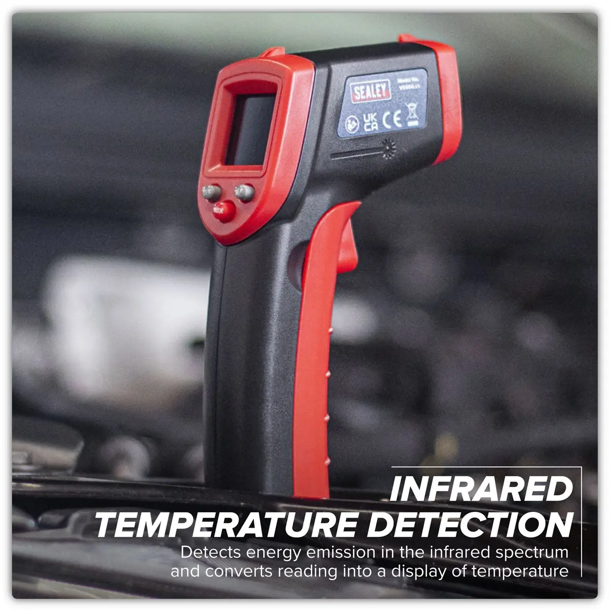 Sealey Infrared Laser Digital Thermometer 12:1 Faults Car Van - Image 2