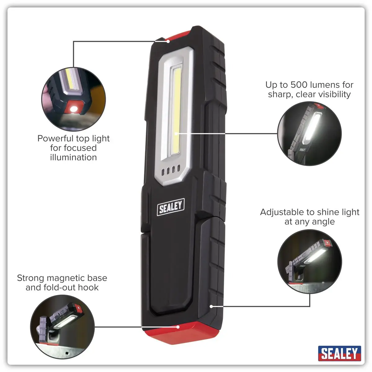 Sealey Inspection Light 5W COB & 1W SMD LED - Wireless Rechargeable - Image 12
