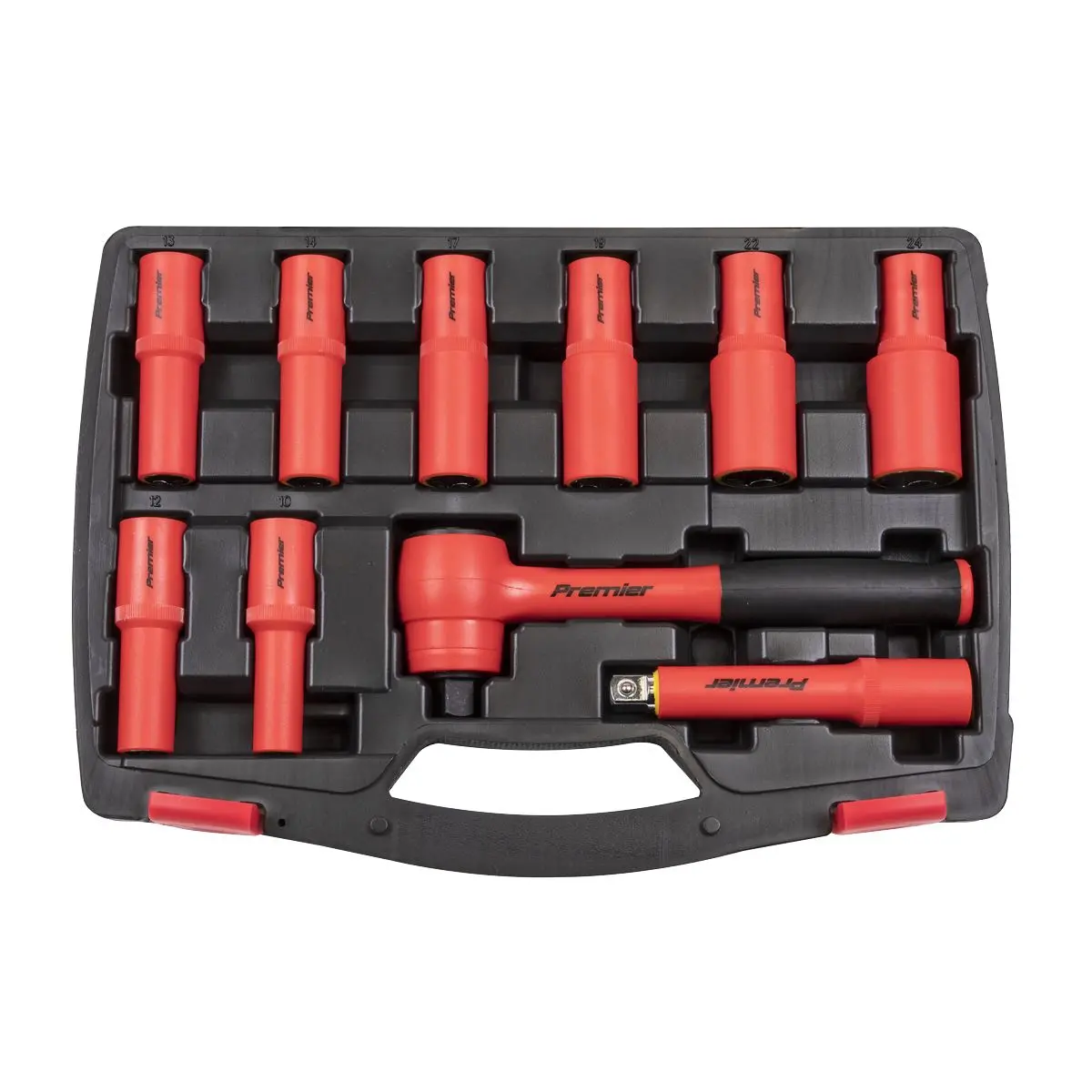Sealey Insulated Socket Set 10 Piece 1/2" Drive 10-24mm 6 Point WallDrive VDE Approved - Image 7