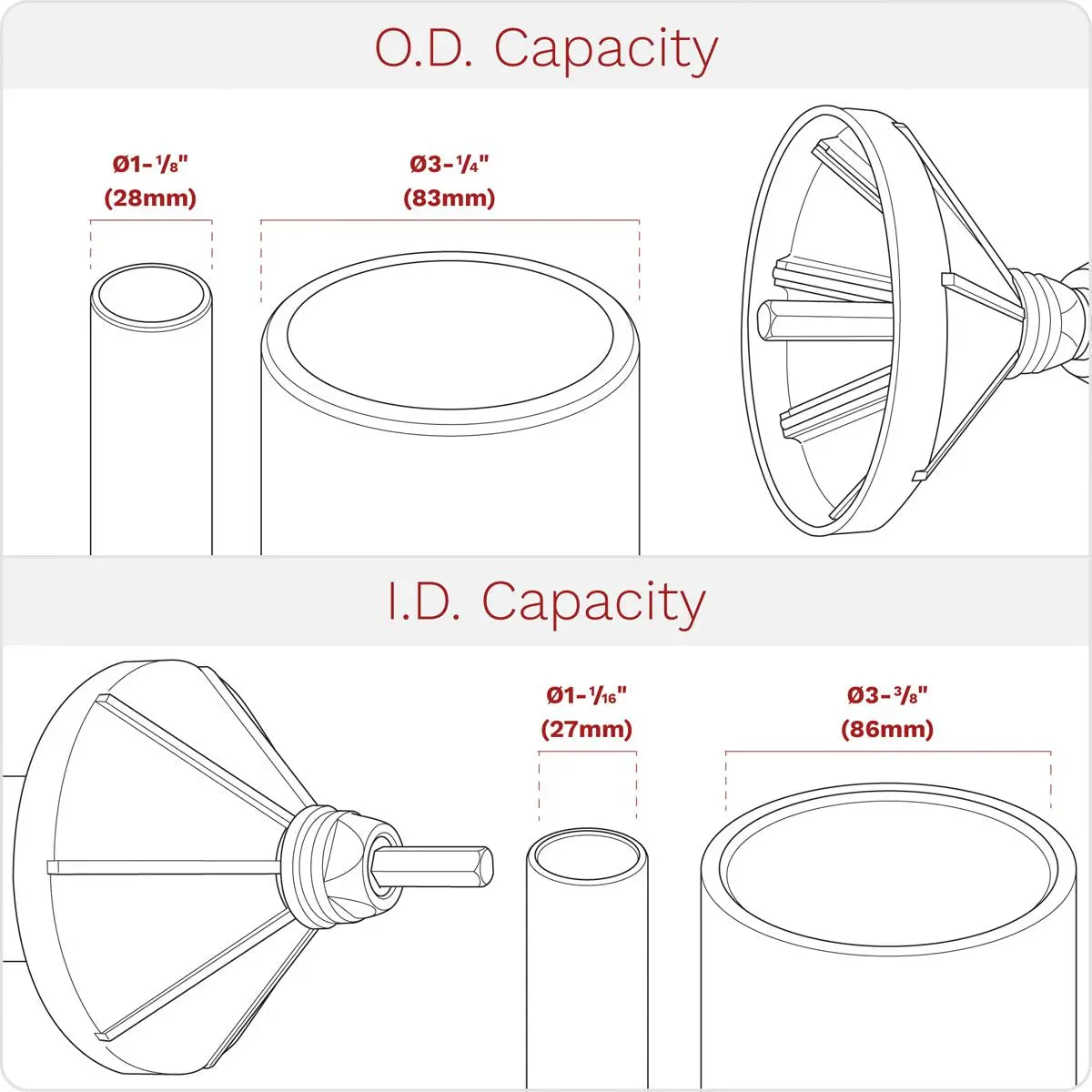 Sealey Internal & External 2-in-1 Deburring/Chamfer Tool Ø27-86mm - Image 9