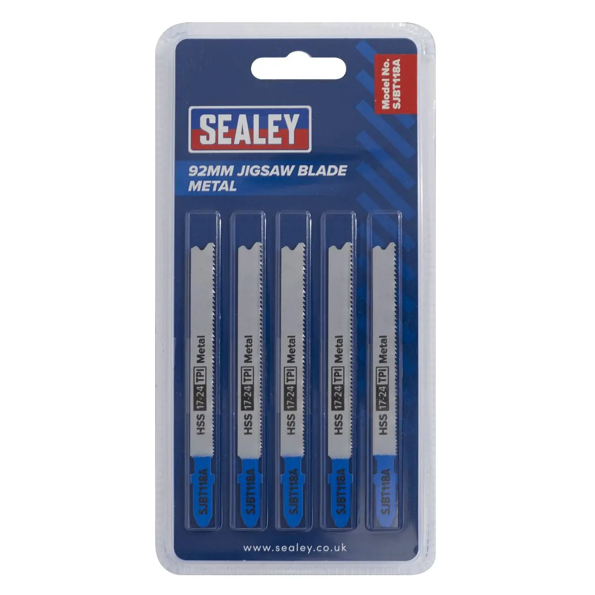 Sealey Jigsaw Blade Metal 92mm 17-24tpi - Pack of 5 - Image 4