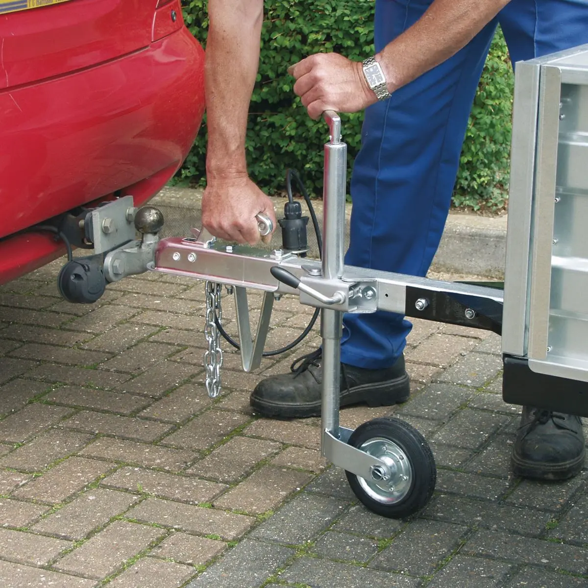 Sealey Jockey Wheel & Clamp Ø35mm - Ø150mm Solid Wheel - Image 2