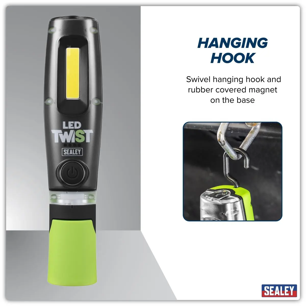 Sealey LED Twist® Rechargeable Inspection Light 8W COB & 1W SMD - Image 11