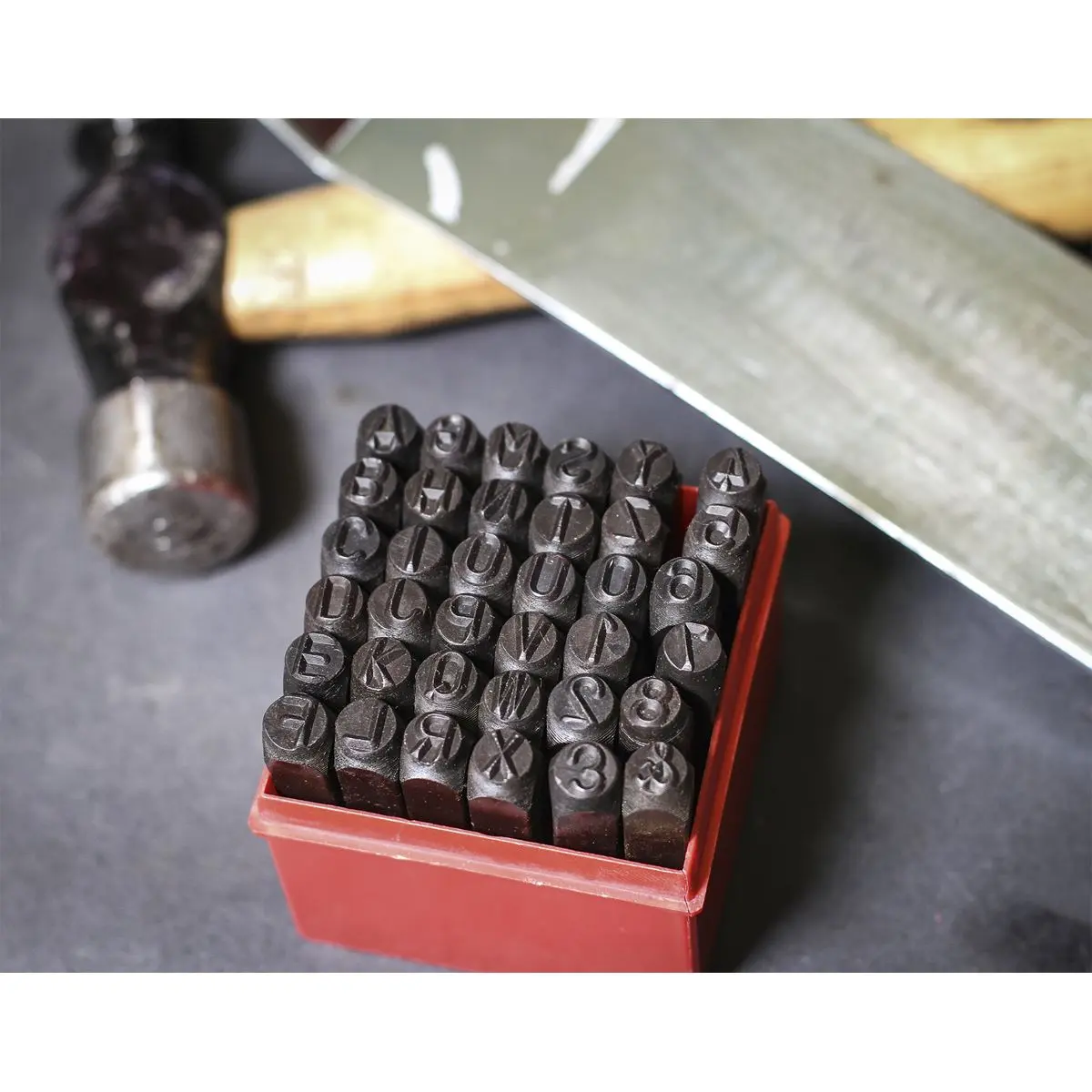 Sealey Letter & Number Punch Set 36pc 8mm Stamp Marking Case Alphabet - Image 4