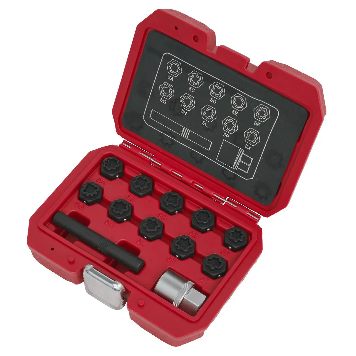 Sealey Locking Wheel Nut Key Set 12pc - Mercedes - Image 2