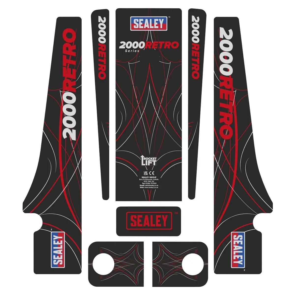 Sealey 2 Tonne Low Entry Profile Trolley Jack Rocket Lift Black 6 Custom Designs - Image 14