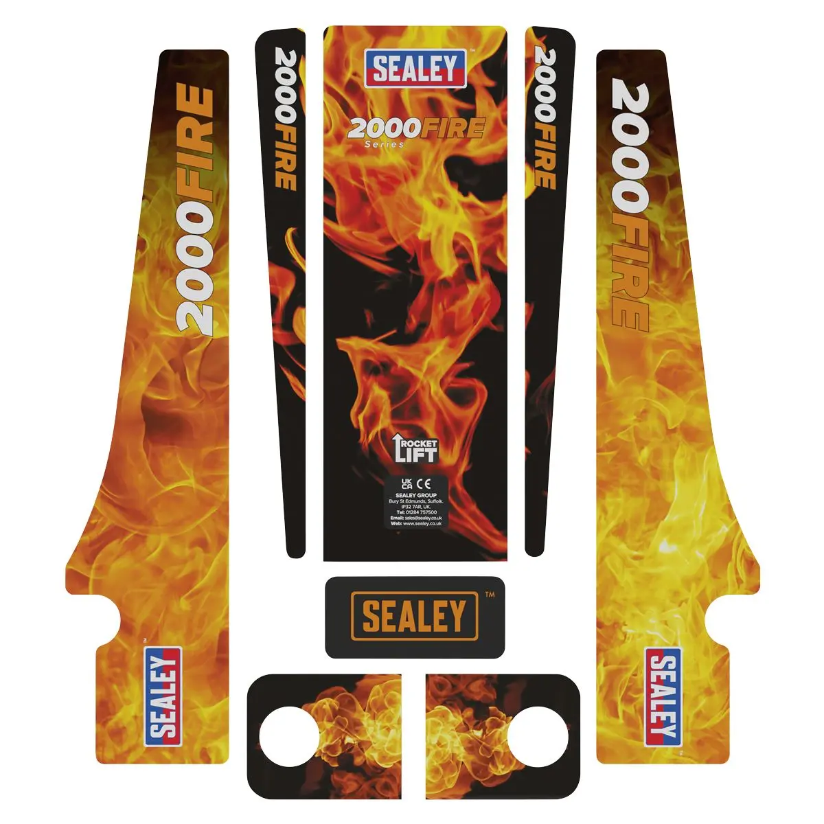 Sealey 2 Tonne Low Entry Profile Trolley Jack Rocket Lift Black 6 Custom Designs - Image 19