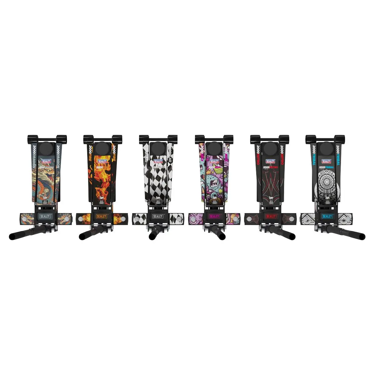 Sealey 2 Tonne Low Entry Profile Trolley Jack Rocket Lift Black 6 Custom Designs - Image 3