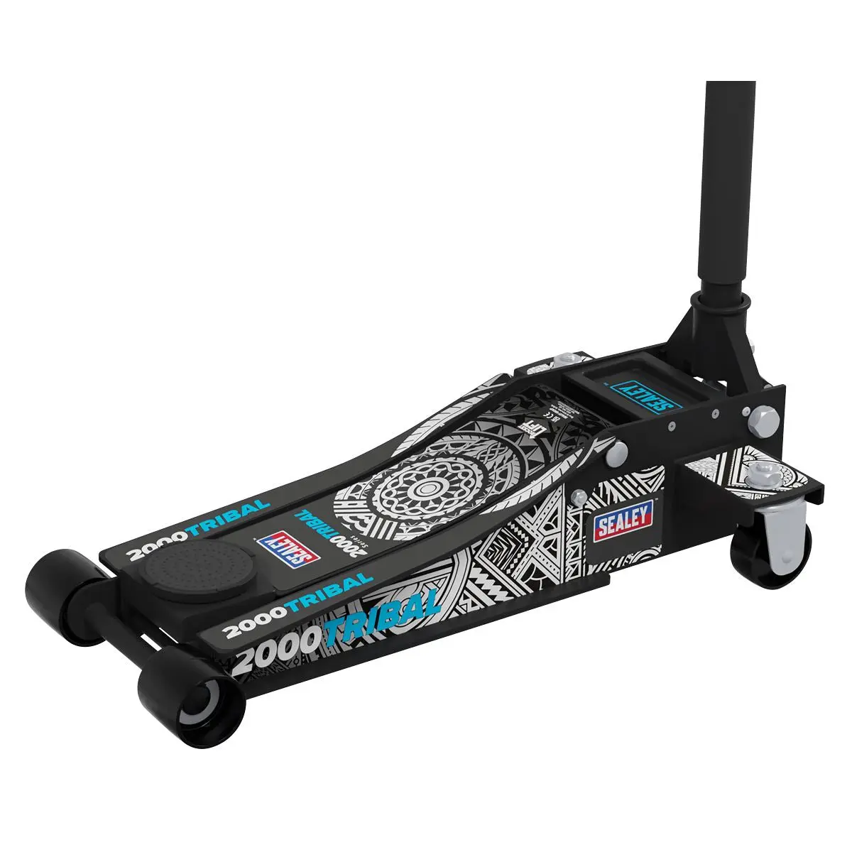 Sealey 2 Tonne Low Entry Profile Trolley Jack Rocket Lift Black 6 Custom Designs - Image 9