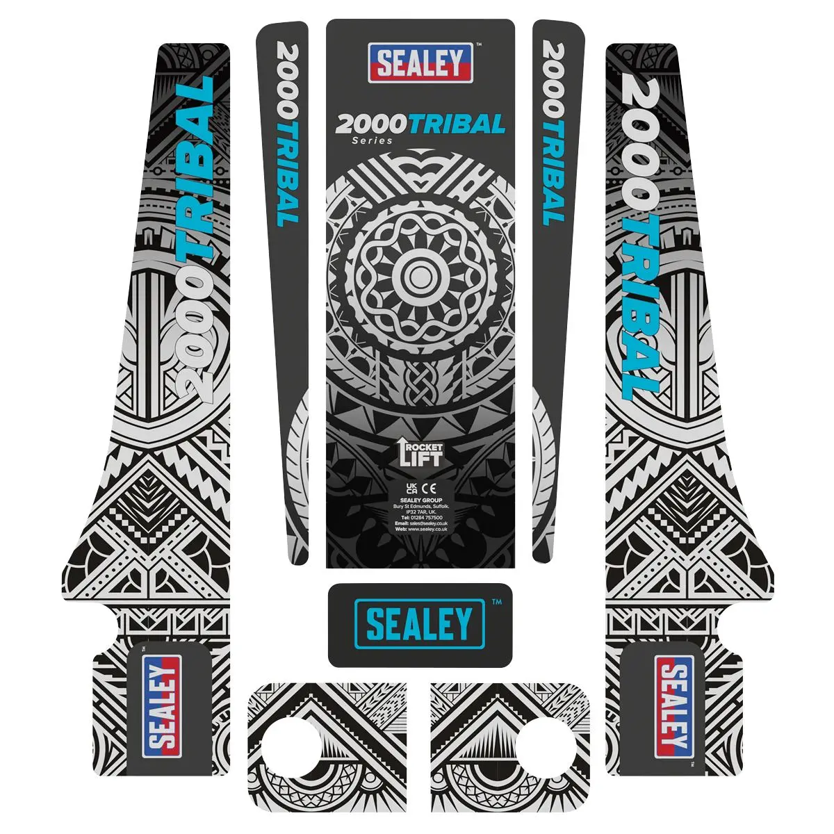 Sealey 2 Tonne Low Entry Profile Trolley Jack Rocket Lift White 6 Custom Designs - Image 16