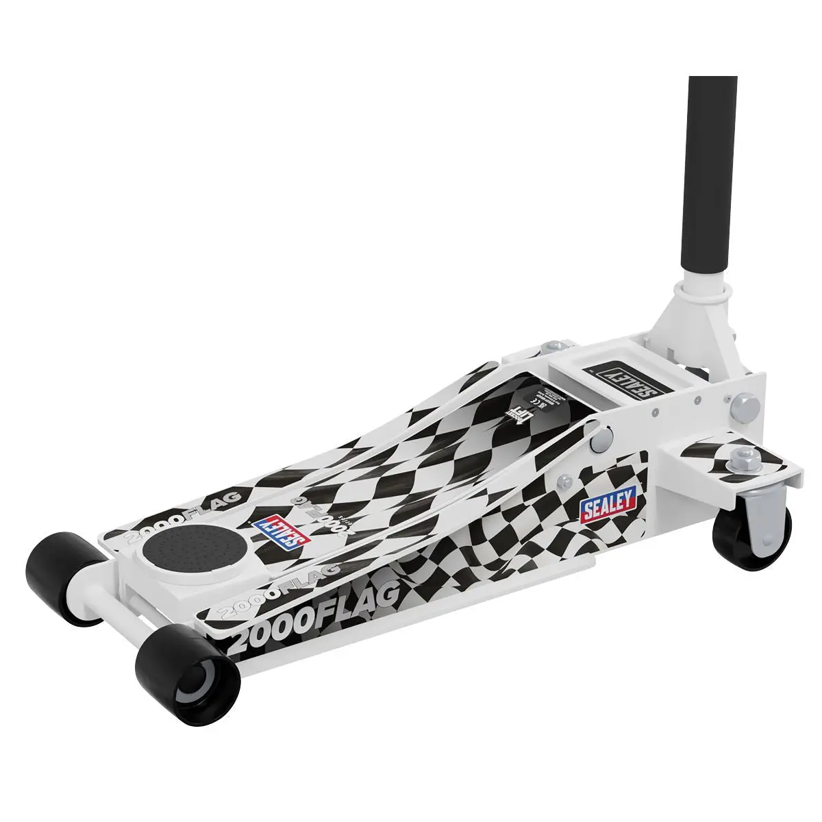 Sealey 2 Tonne Low Entry Profile Trolley Jack Rocket Lift White 6 Custom Designs - Image 7
