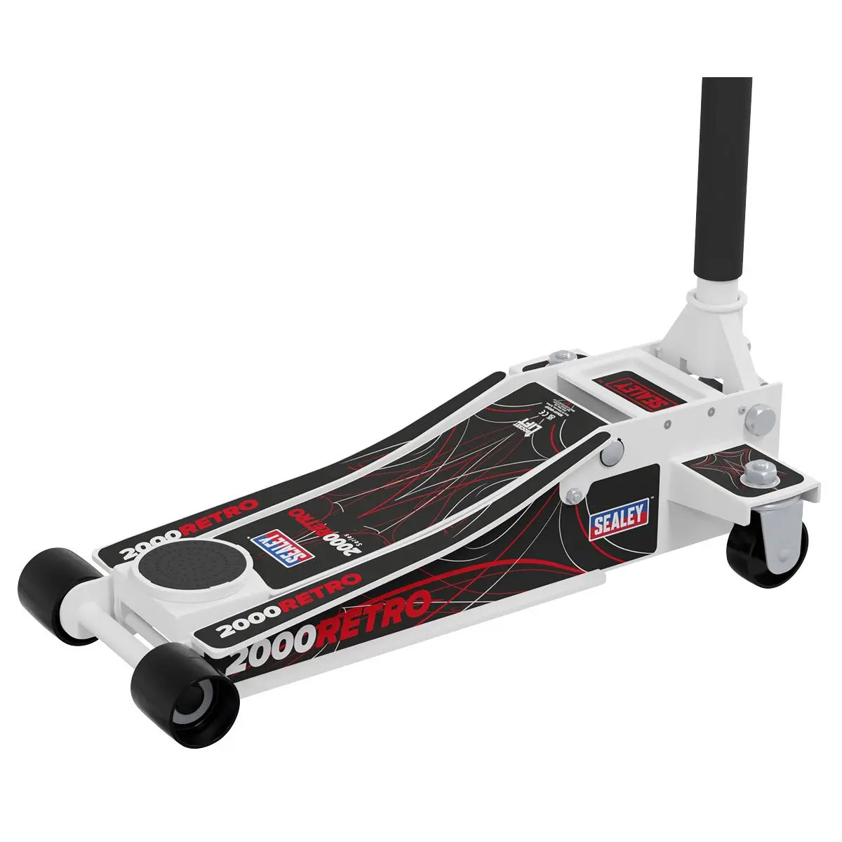 Sealey 2 Tonne Low Entry Profile Trolley Jack Rocket Lift White 6 Custom Designs - Image 9