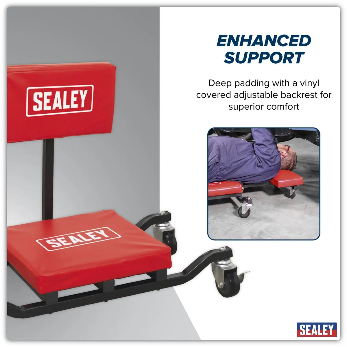 Sealey Low Level Creeper, Seat & Kneeler - Image 2