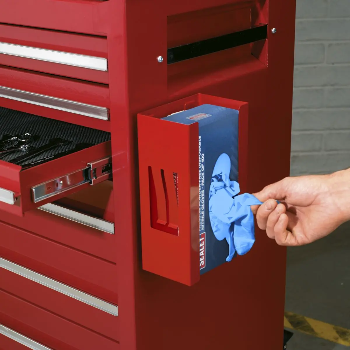 Sealey Magnetic Disposable Glove Dispenser Wall Mountable - Image 5