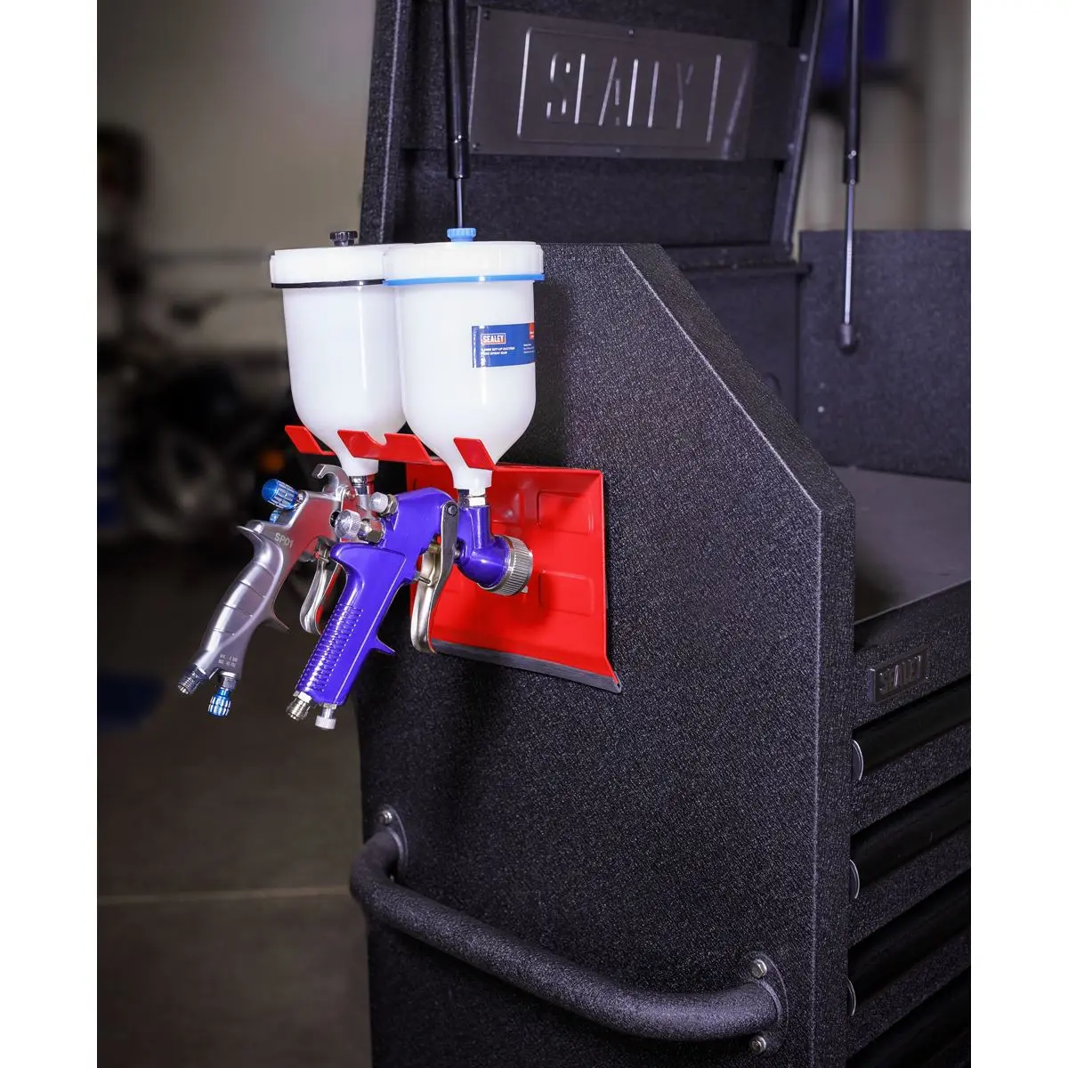 Sealey Magnetic Spray Gun Holder 2 Gun Heavy Duty Bracket - Image 3