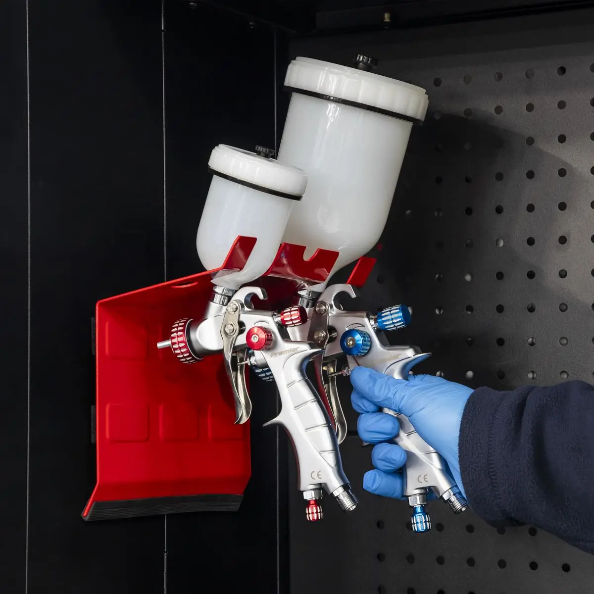 Sealey Magnetic Spray Gun Holder 2 Gun Heavy Duty Bracket - Image 7