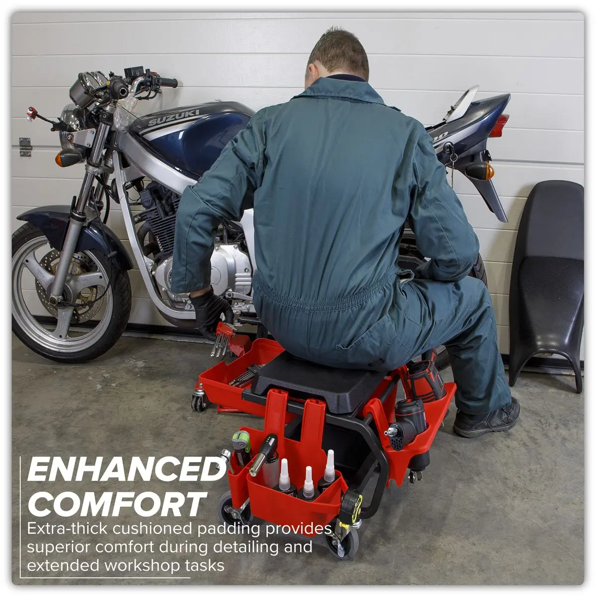 Sealey Mechanic's Deluxe Detailing Utility Seat - Image 8