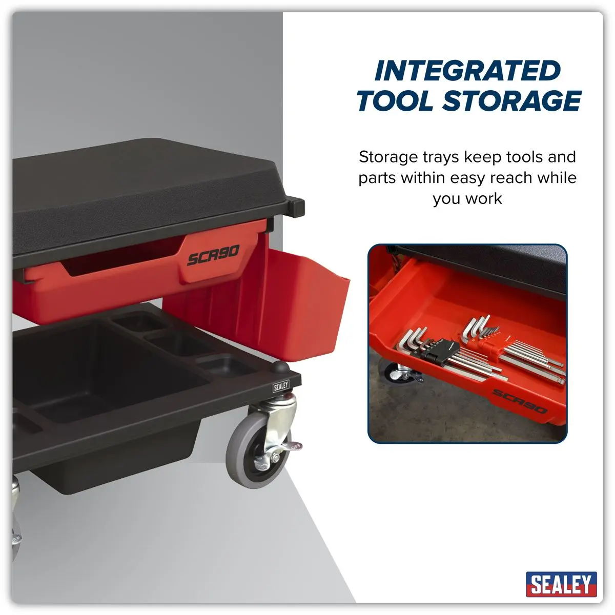 Sealey Mechanic's Deluxe Detailing Utility Seat - Image 9